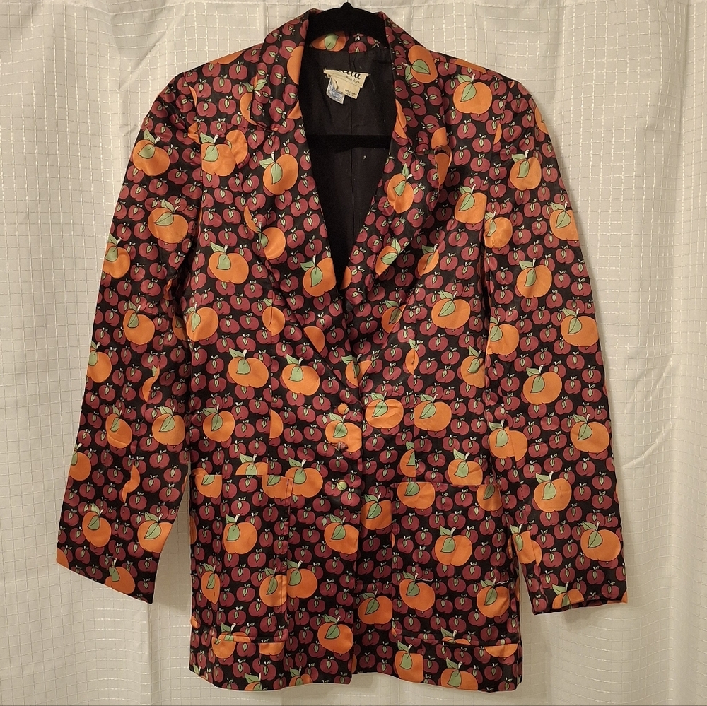 Kelita Vintage Fruit Blazer Circa 1970 Blazer. Size 4 (Vintage Size 9)